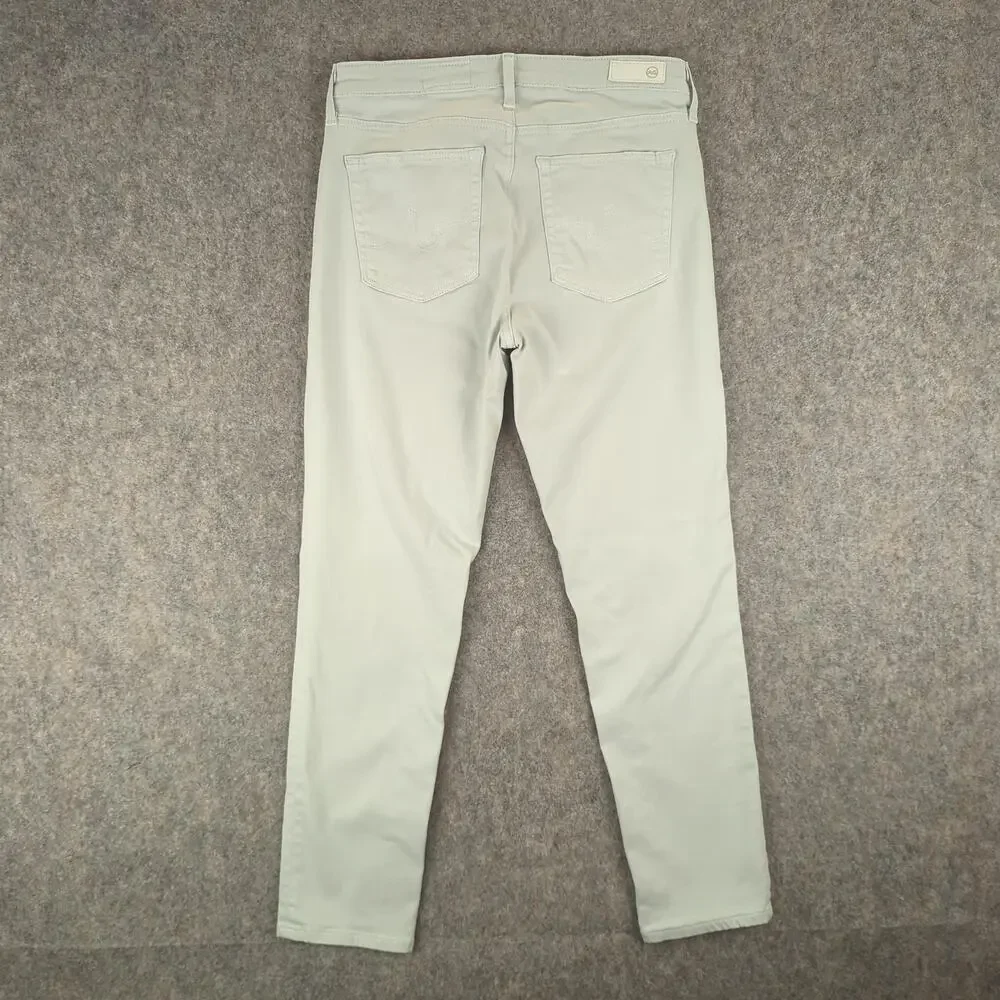 AG Pants Womens 28R Prima Crop Cigarette Leg Light Blue Stretch Cotton Blend - Picture 2 of 14